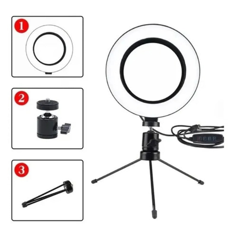 Ring Light 16cm: Iluminação Perfeita com Controle Total