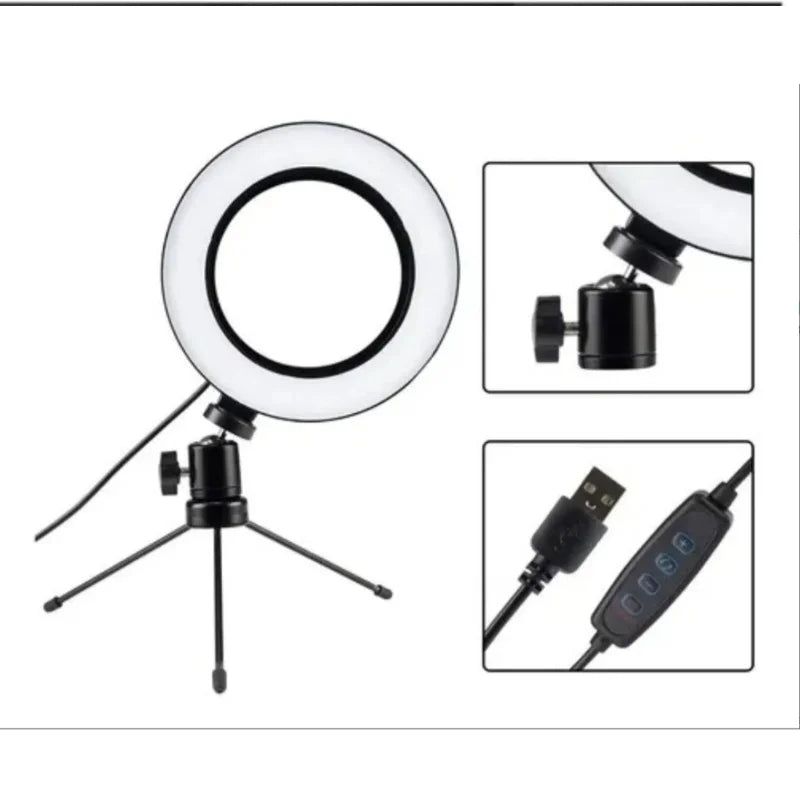 Ring Light 16cm: Iluminação Perfeita com Controle Total